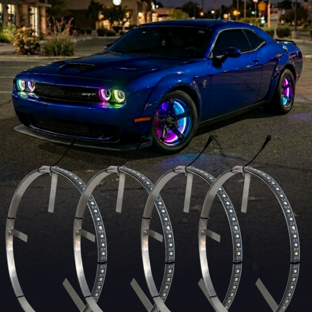 Lighting Trendz 2015-2024 Dodge Challenger Single Row Flow Series LED Wheel Ring Kit main image